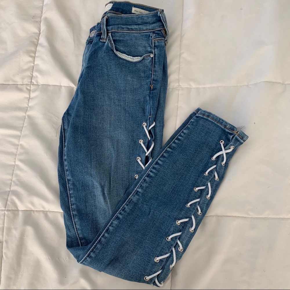Pacsun skinny jeans with crossed sides